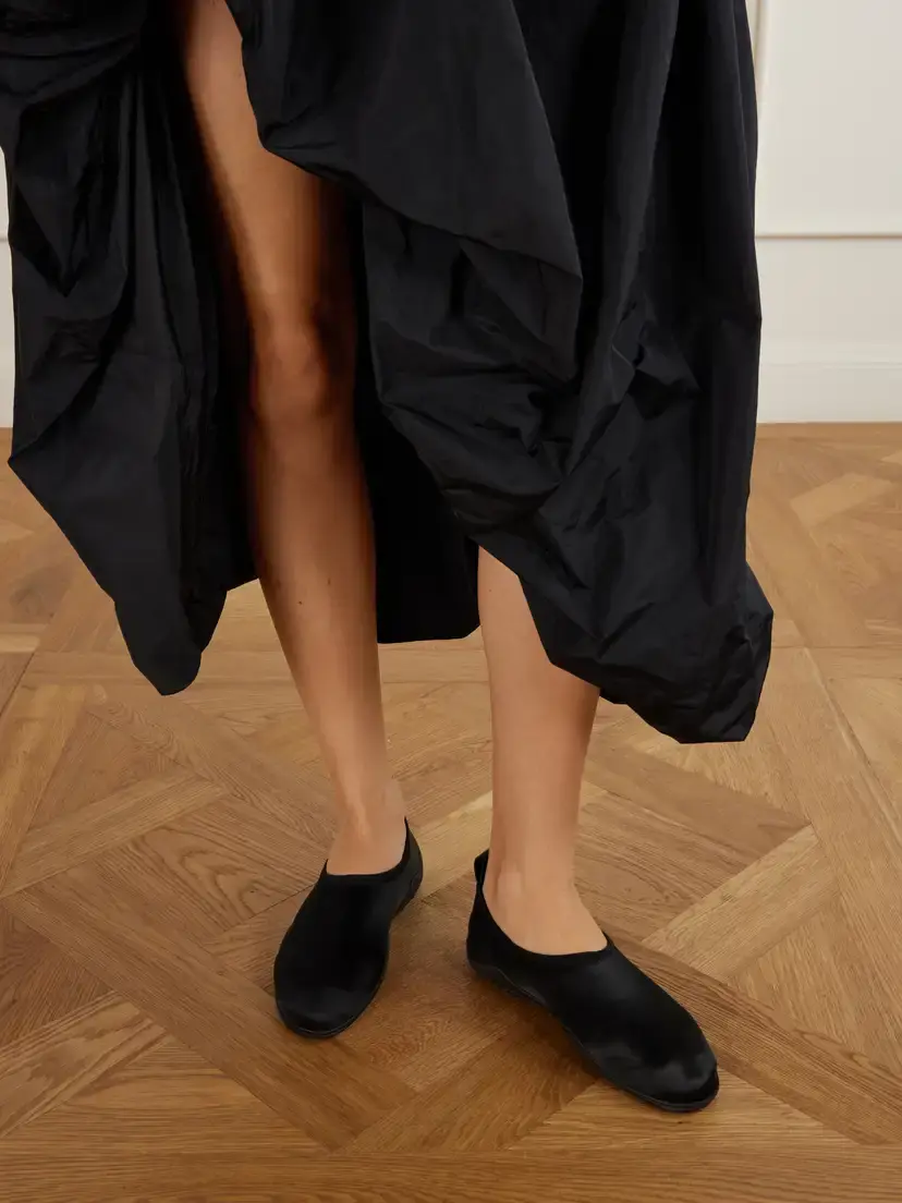 Jil Sander Elbe Rubber-trimmed Satin Flats | Thumbnail 2