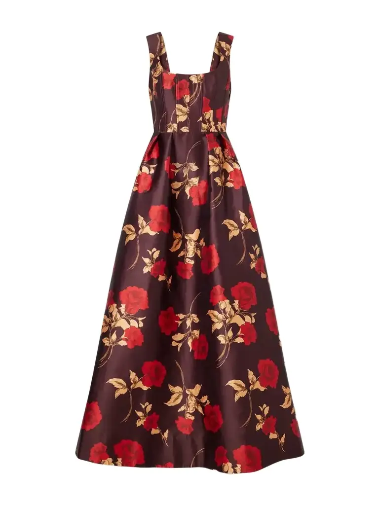 Rebecca Vallance Melora Floral-print Satin-twill Gown | Image 1 Rebecca Vallance Melora Floral-print Satin-twill Gown | Image 1