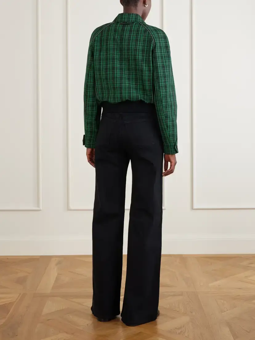 Marni Cropped Checked Wool And Cotton-blend Twill Jacket | Thumbnail 3 Marni Cropped Checked Wool And Cotton-blend Twill Jacket | Thumbnail 3