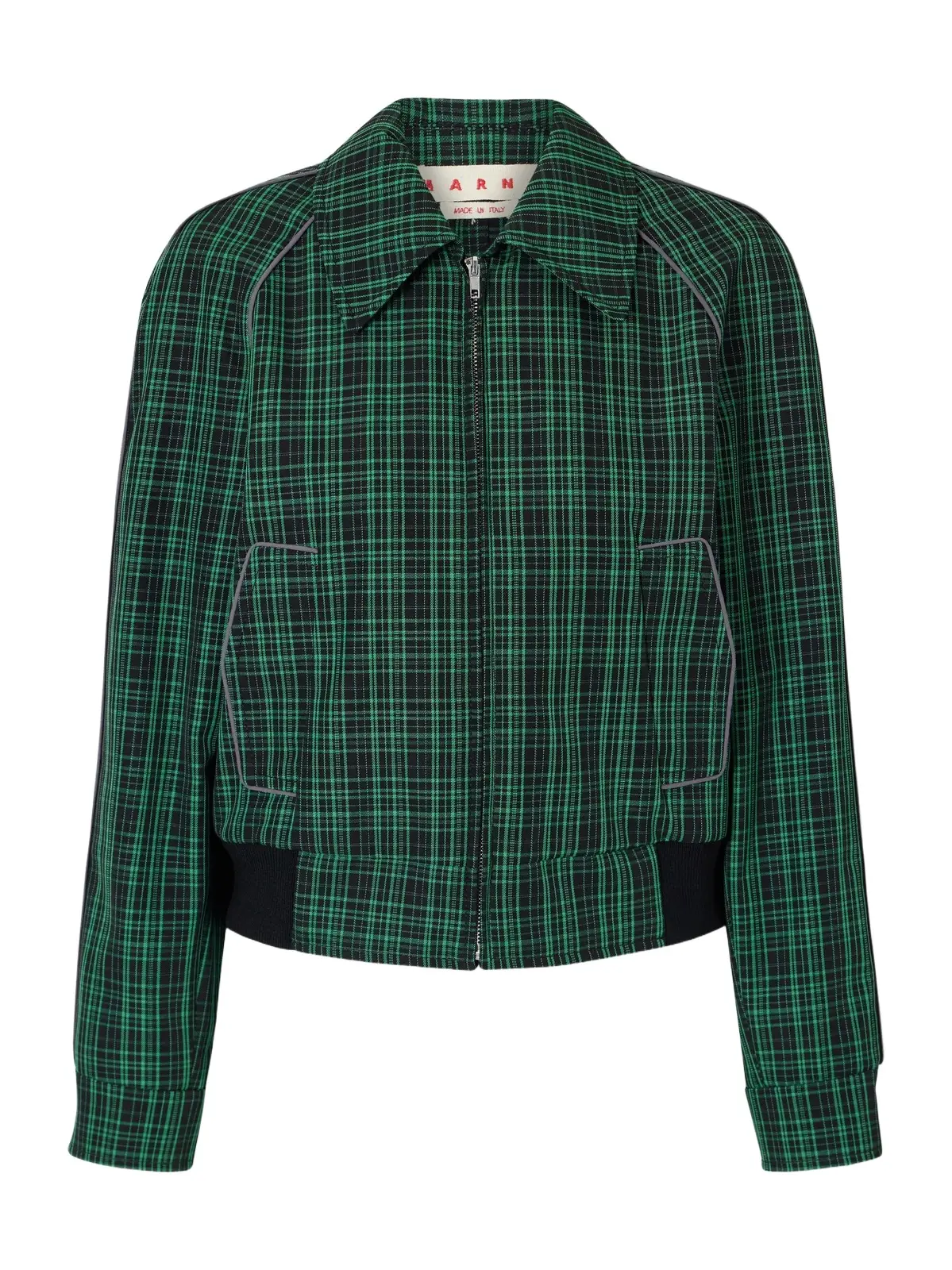 Marni Cropped Checked Wool And Cotton-blend Twill Jacket