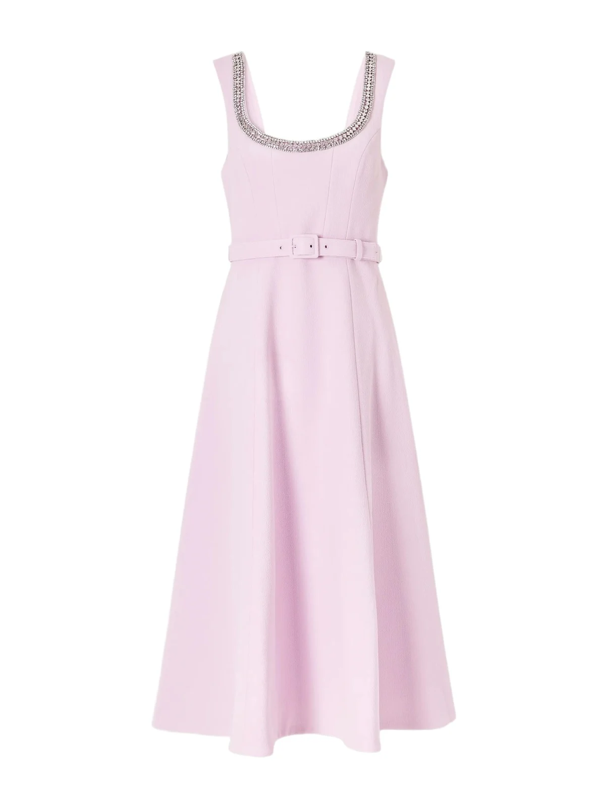 Yolanda Belted Crystal-embellished Crepe Midi Dress Yolanda Belted Crystal-embellished Crepe Midi Dress