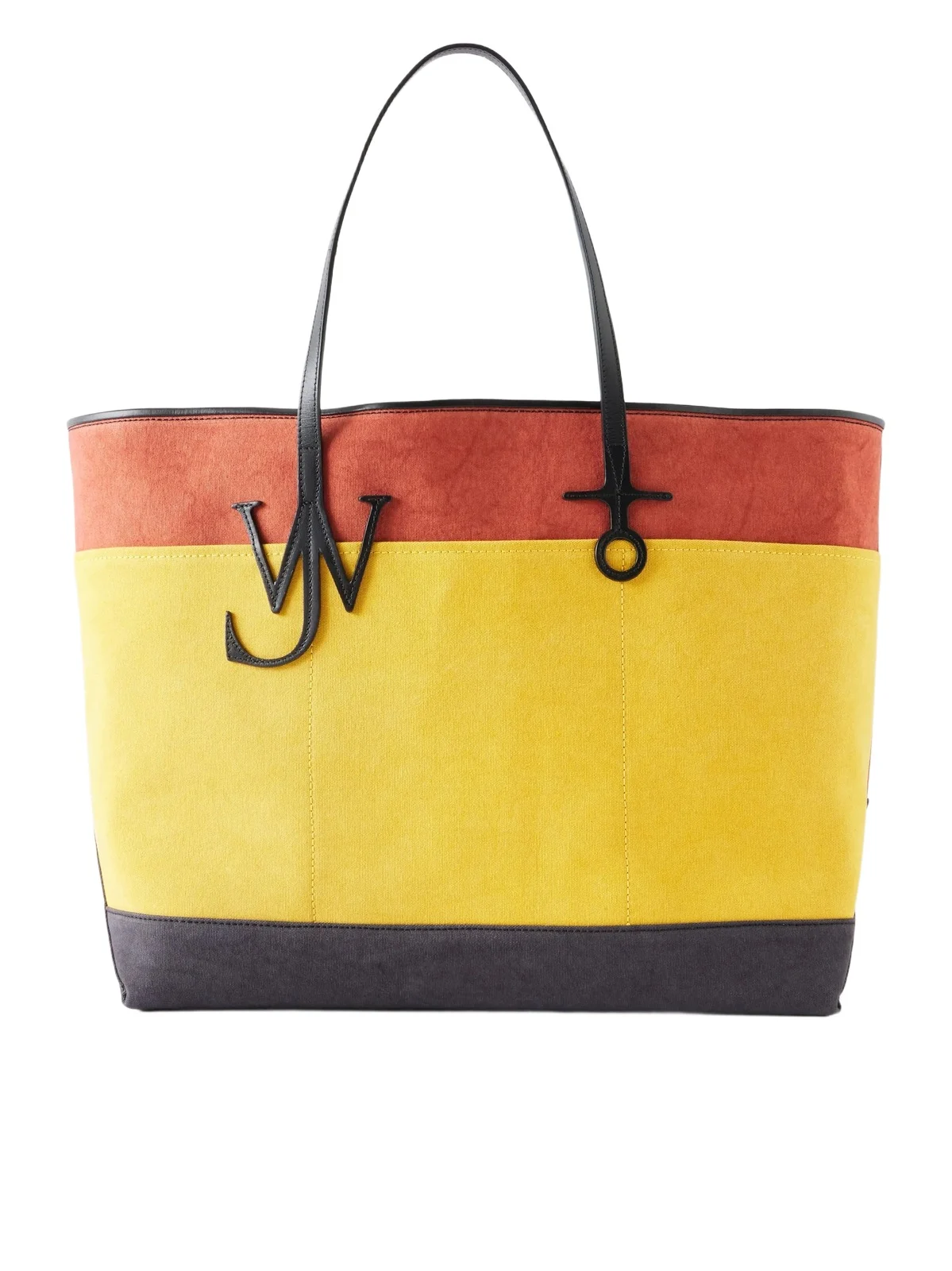 Anchor Striped Leather-trimmed Canvas Tote Anchor Striped Leather-trimmed Canvas Tote