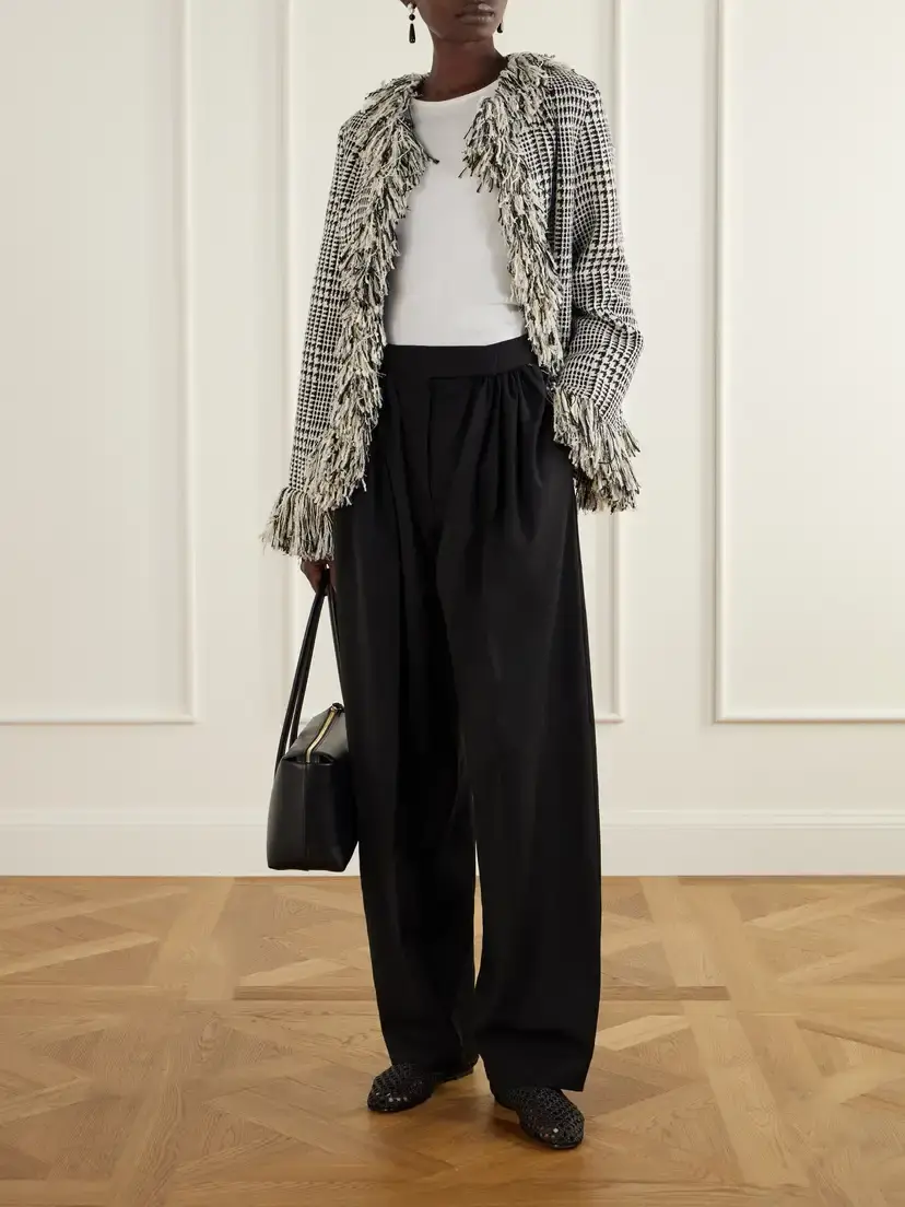 LIBEROWE Banker Fringed Cotton-blend Tweed Jacket | Thumbnail 2