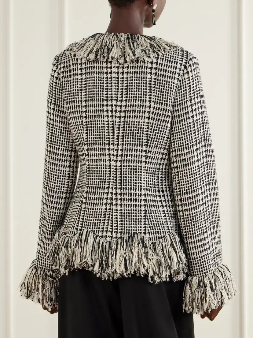 LIBEROWE Banker Fringed Cotton-blend Tweed Jacket | Thumbnail 3