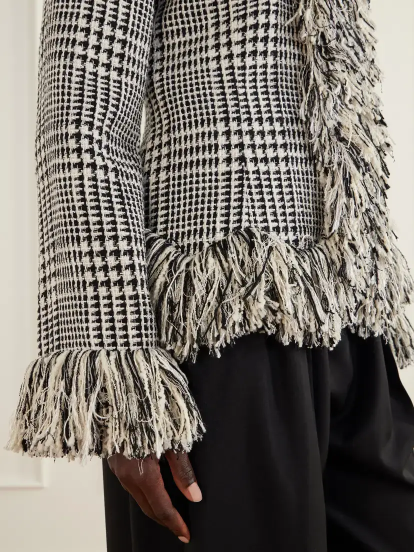 LIBEROWE Banker Fringed Cotton-blend Tweed Jacket | Thumbnail 4