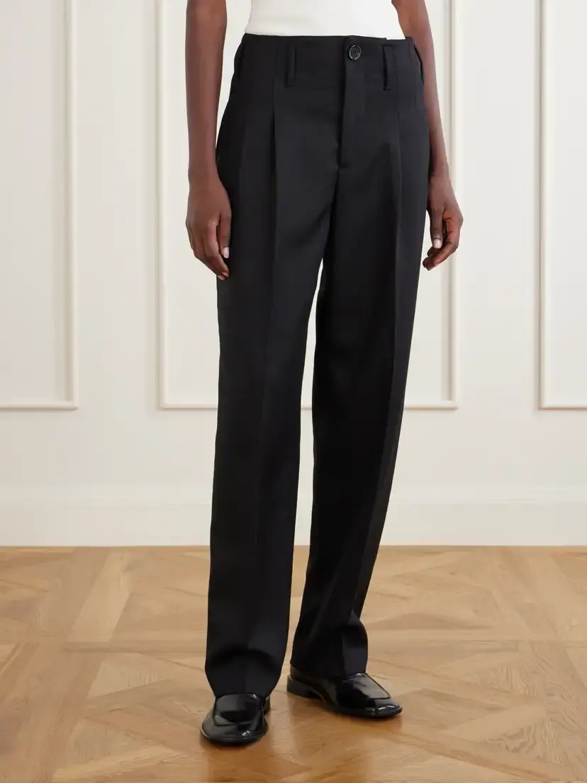 AMI PARIS Pleated Wool-gabardine Wide-leg Pants | Thumbnail 3 AMI PARIS Pleated Wool-gabardine Wide-leg Pants | Thumbnail 3