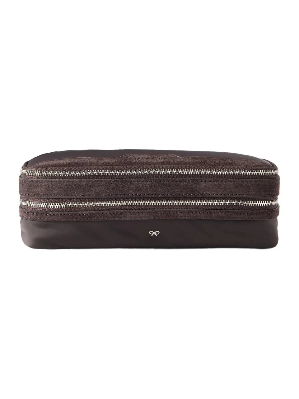 Suede-trimmed Shell Cosmetics Case Suede-trimmed Shell Cosmetics Case