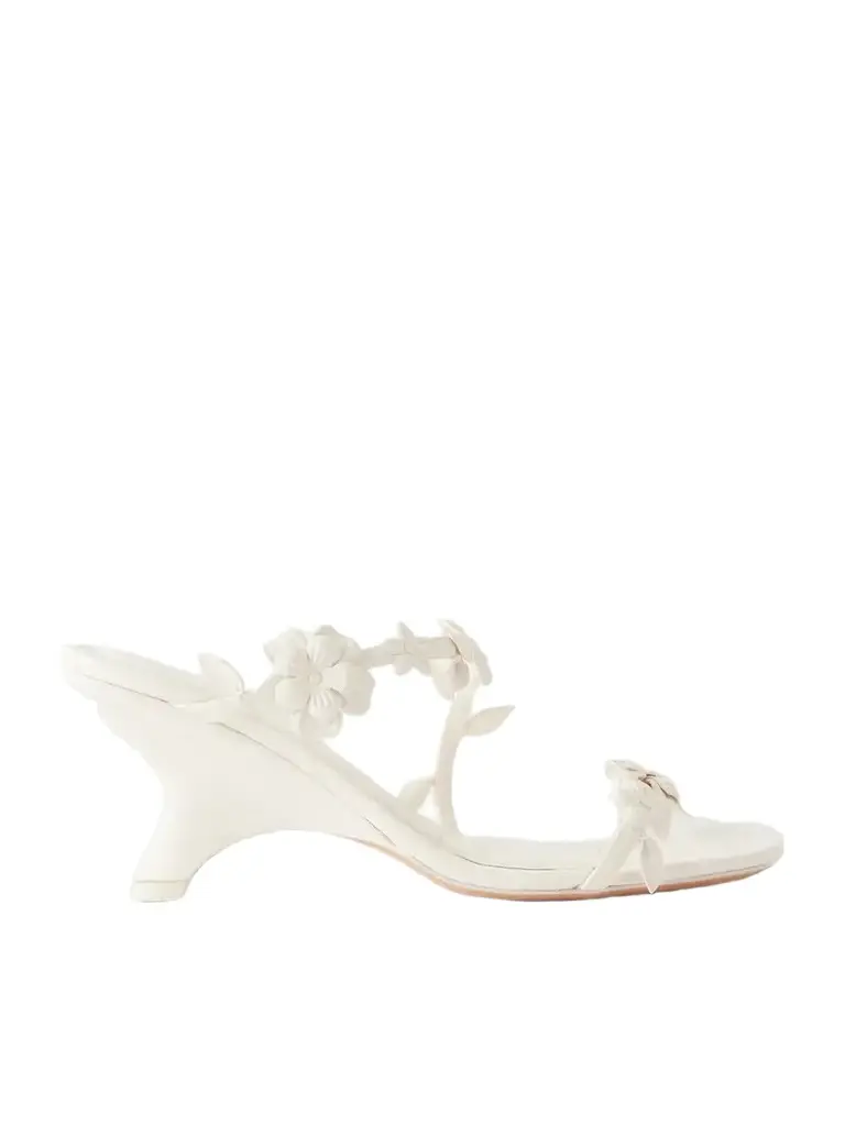 Simkhai Willow Floral-appliquéd Leather Sandals