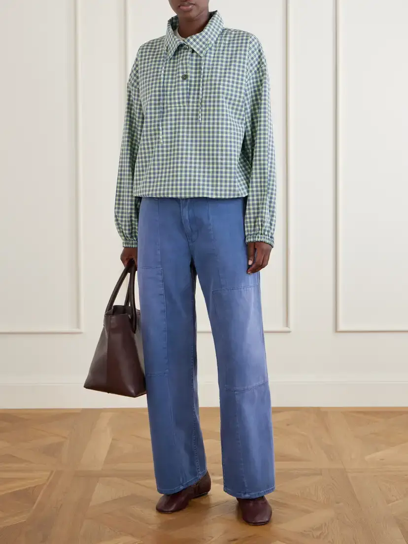 Marni Gathered Checked Cotton Blouse | Thumbnail 2