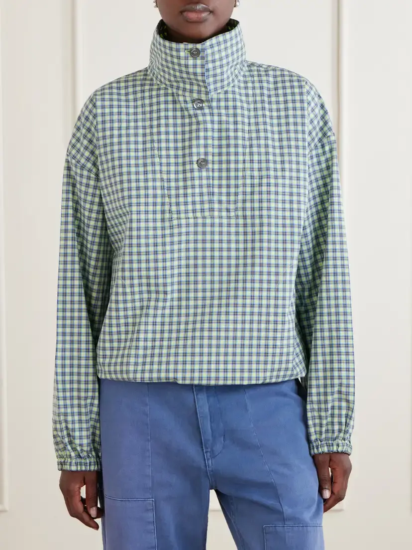 Marni Gathered Checked Cotton Blouse | Thumbnail 3