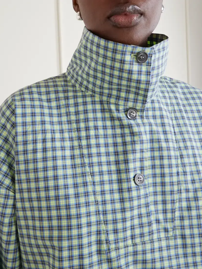 Marni Gathered Checked Cotton Blouse | Thumbnail 5