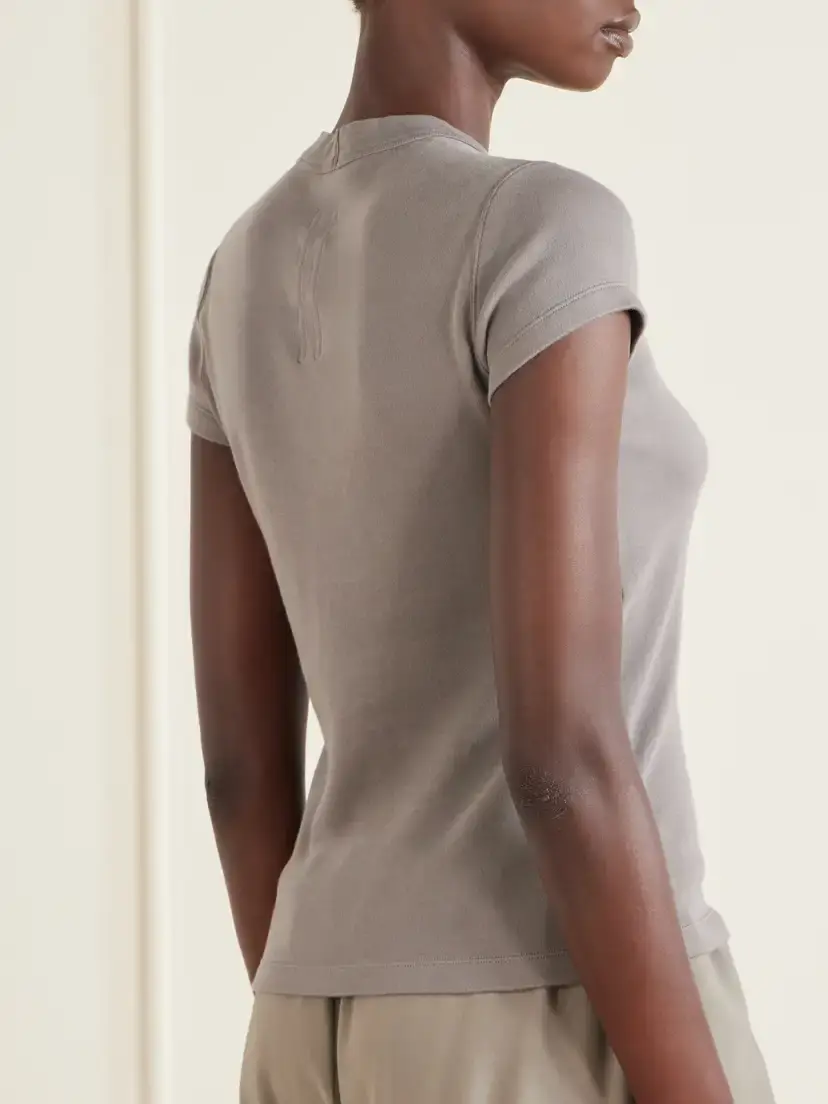 Rick Owens Level Cropped Cotton-jersey T-shirt | Thumbnail 3