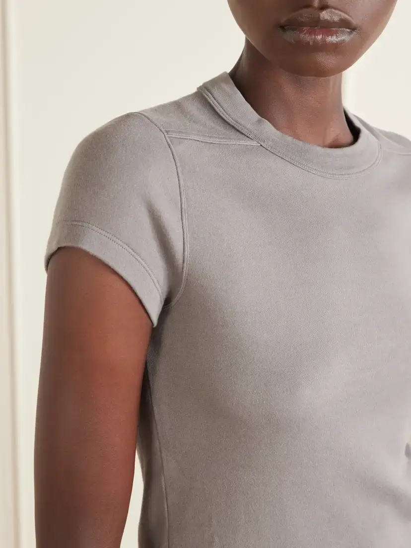 Rick Owens Level Cropped Cotton-jersey T-shirt | Thumbnail 4