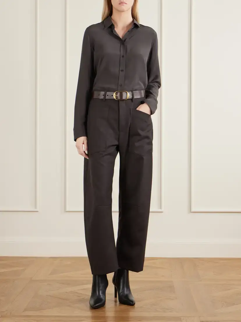 Nili Lotan Shon Wool-gabardine Barrel-leg Pants | Thumbnail 2 Nili Lotan Shon Wool-gabardine Barrel-leg Pants | Thumbnail 2