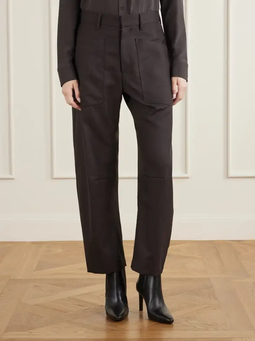 Nili Lotan Shon Wool-gabardine Barrel-leg Pants | Thumbnail 3 Nili Lotan Shon Wool-gabardine Barrel-leg Pants | Thumbnail 3