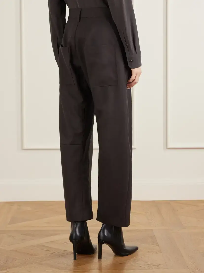Nili Lotan Shon Wool-gabardine Barrel-leg Pants | Thumbnail 4 Nili Lotan Shon Wool-gabardine Barrel-leg Pants | Thumbnail 4