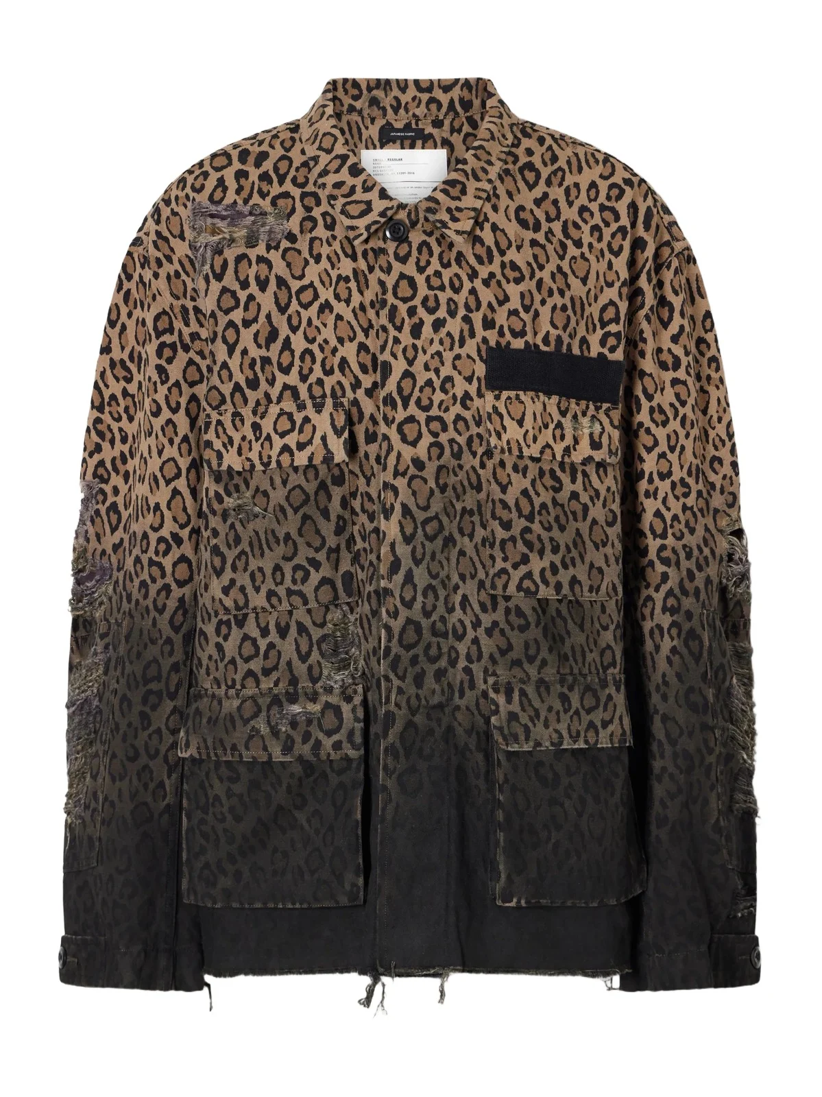 R13 Abu Distressed Leopard-print Cotton Jacket
