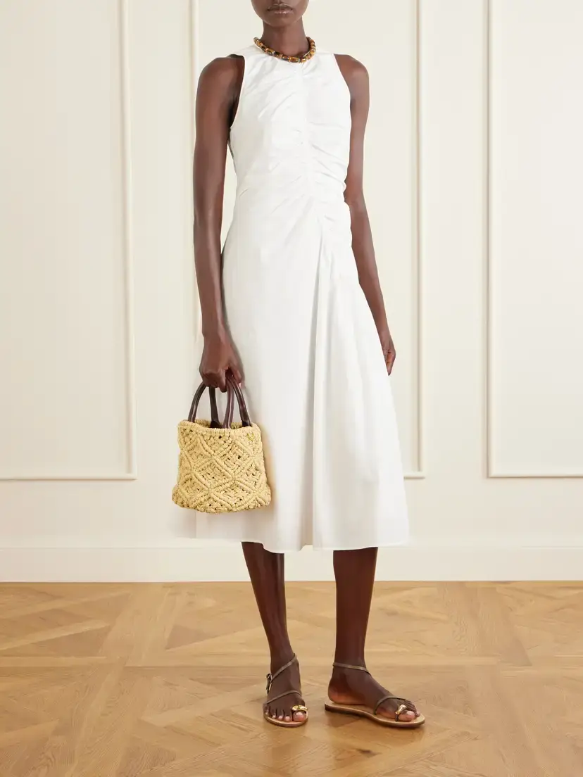 AMANU The Zanzibar Leather-trimmed Raffia-effect Woven Mini Bag | Thumbnail 3