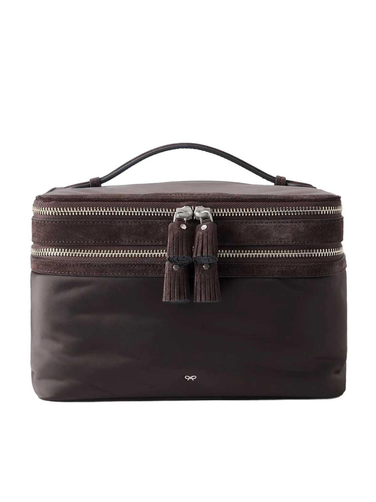 Anya Hindmarch Suede-trimmed Shell Vanity Case