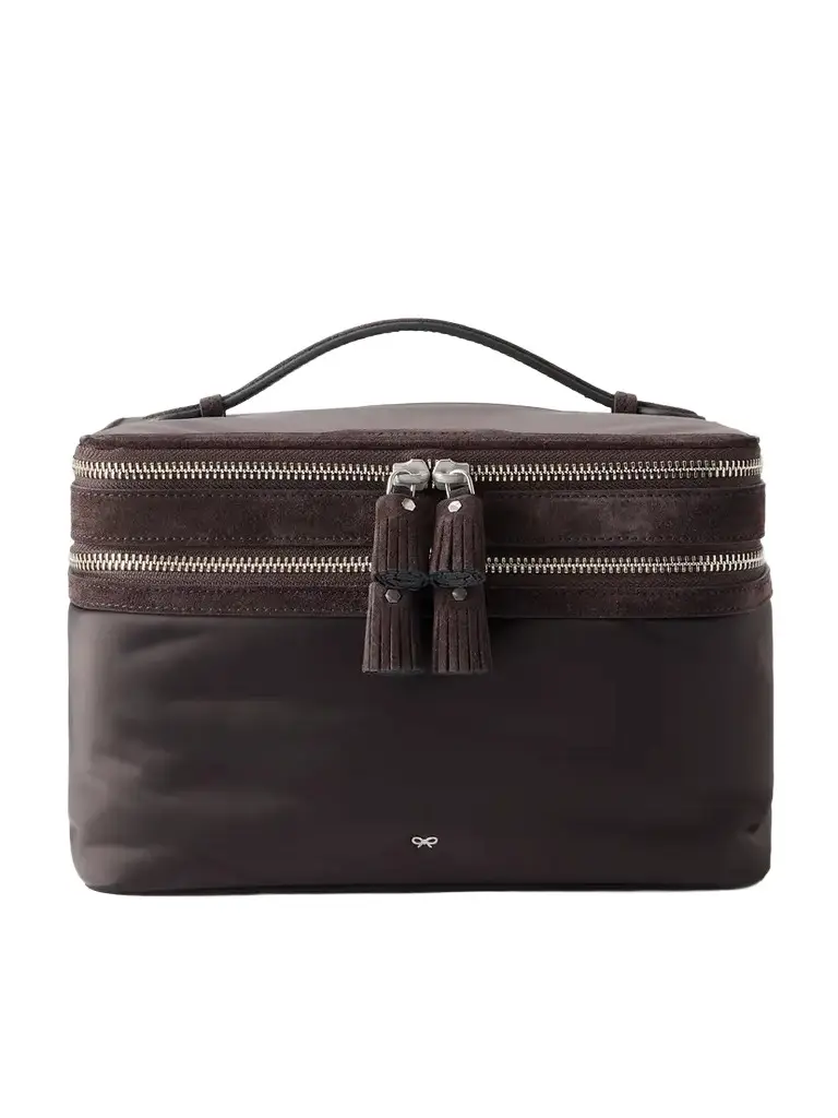 Anya Hindmarch Suede-trimmed Shell Vanity Case | Image 1 Anya Hindmarch Suede-trimmed Shell Vanity Case | Image 1