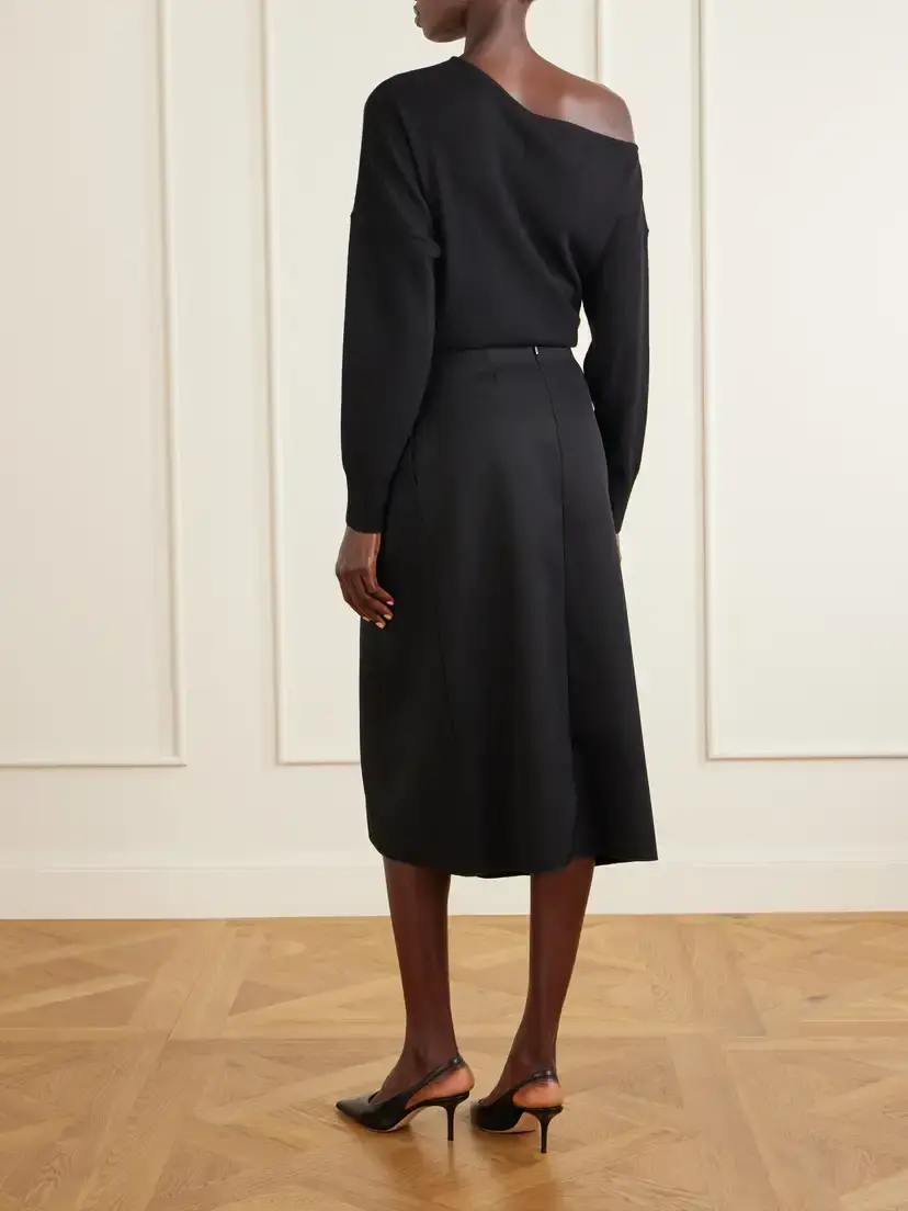 Lanvin Asymmetric Wool Midi Skirt | Thumbnail 3