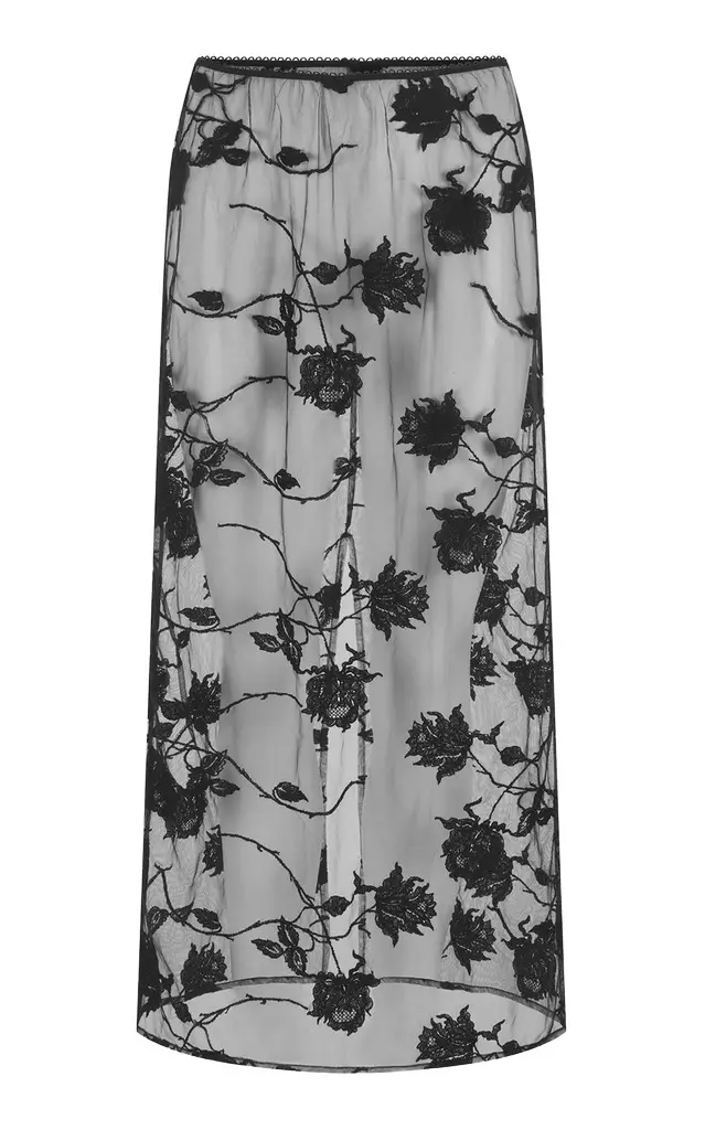 Harris Tapper Camilla Rose Sheer Lace Maxi Skirt