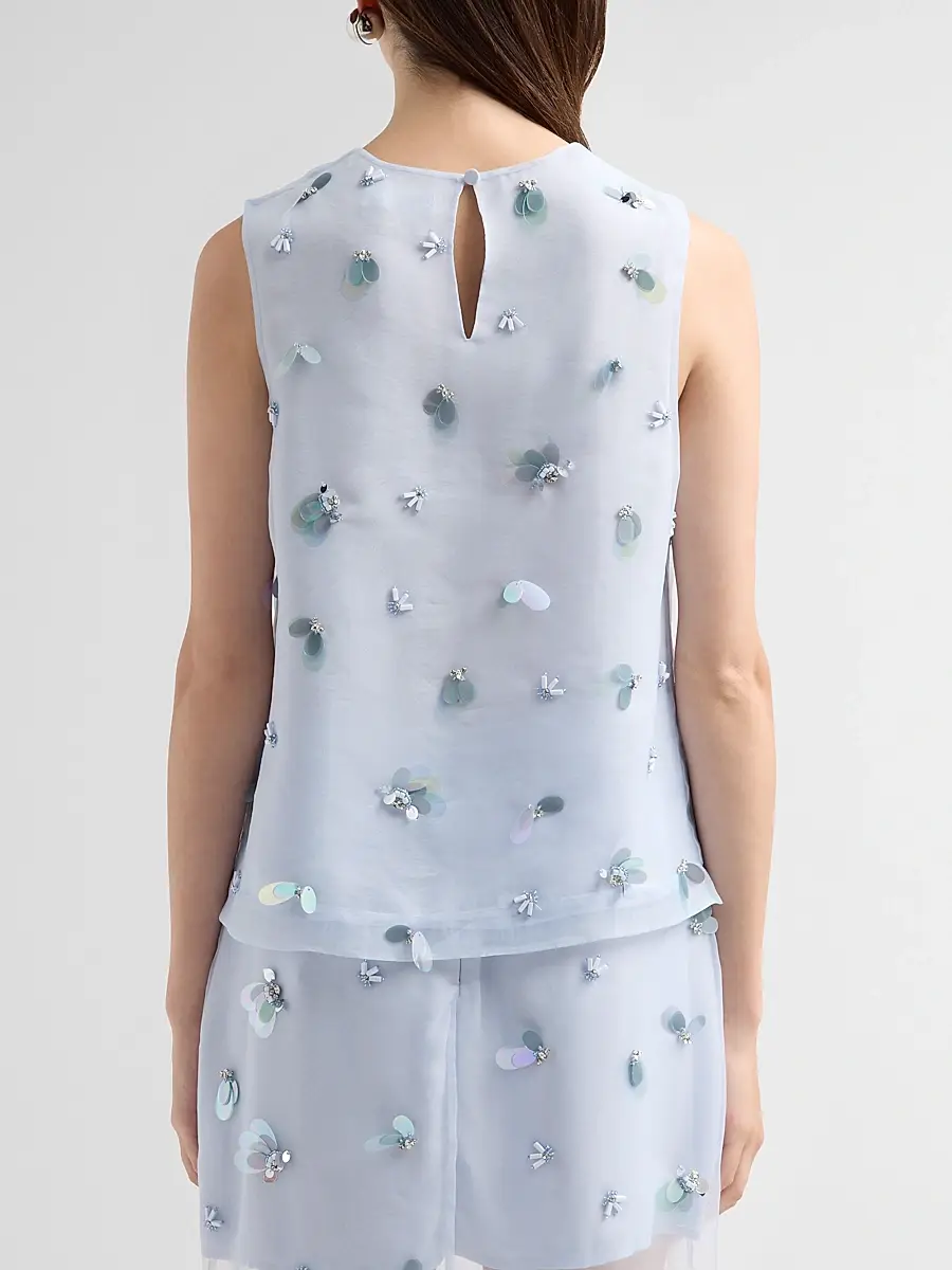 Simkhai Women's Celia Embellished Silk Top | Thumbnail 3 Simkhai Women's Celia Embellished Silk Top | Thumbnail 3