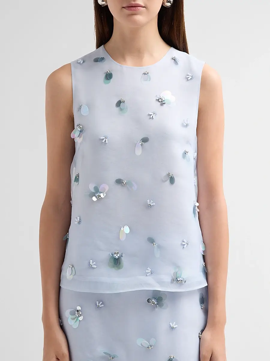 Simkhai Women's Celia Embellished Silk Top | Thumbnail 5 Simkhai Women's Celia Embellished Silk Top | Thumbnail 5