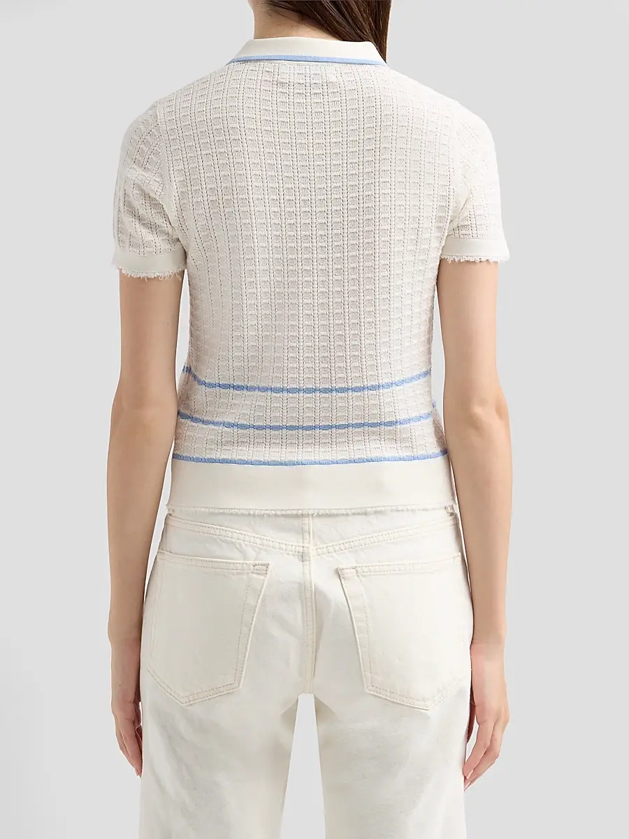 RE/DONE Women's Mickey Pointelle-Knit Polo Top | Thumbnail 3 RE/DONE Women's Mickey Pointelle-Knit Polo Top | Thumbnail 3