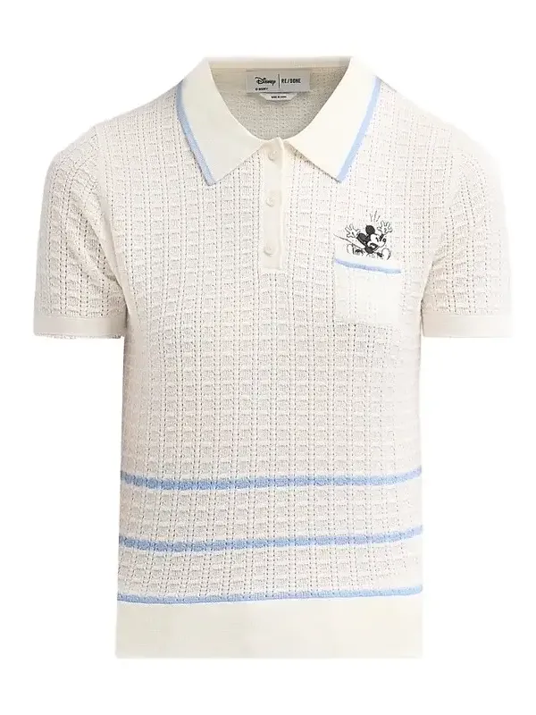 Women's Mickey Pointelle-Knit Polo Top Women's Mickey Pointelle-Knit Polo Top
