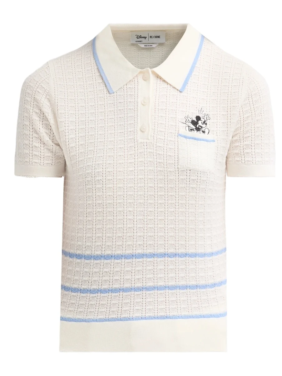 Women's Mickey Pointelle-Knit Polo Top Women's Mickey Pointelle-Knit Polo Top