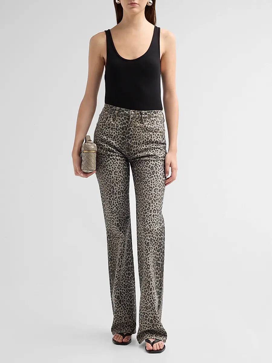 R13 Women's Jane Cheetah Print Slim Jeans | Thumbnail 2 R13 Women's Jane Cheetah Print Slim Jeans | Thumbnail 2