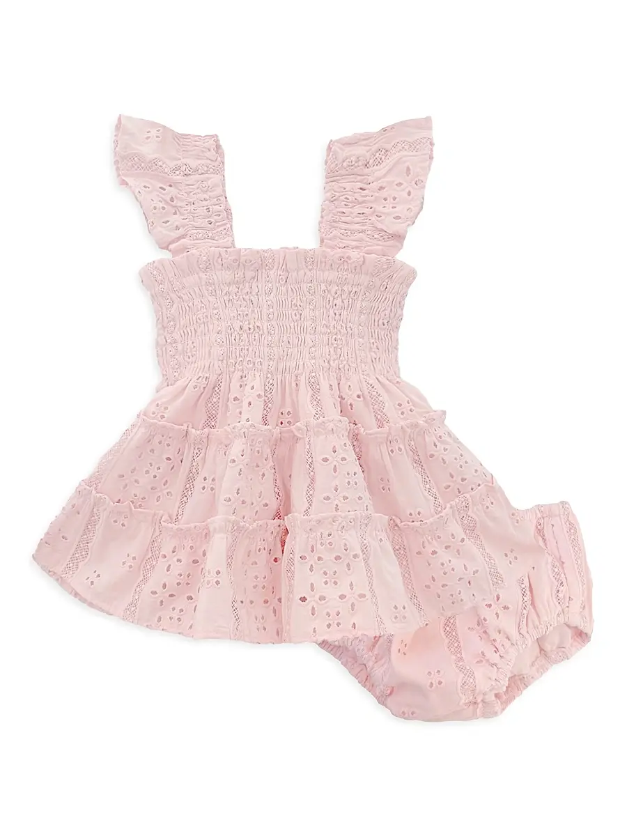 Hill House Home Baby Girl's, Little Girl's & Girl's The Tiny Ellie Nap Dress - Pink Broderie Voile | Image 1 Hill House Home Baby Girl's, Little Girl's & Girl's The Tiny Ellie Nap Dress - Pink Broderie Voile | Image 1