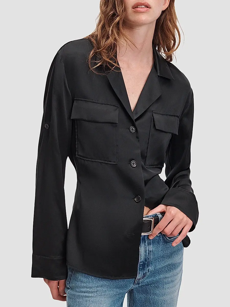 rag & bone Women's Sonny Silk Blouse | Thumbnail 4 rag & bone Women's Sonny Silk Blouse | Thumbnail 4