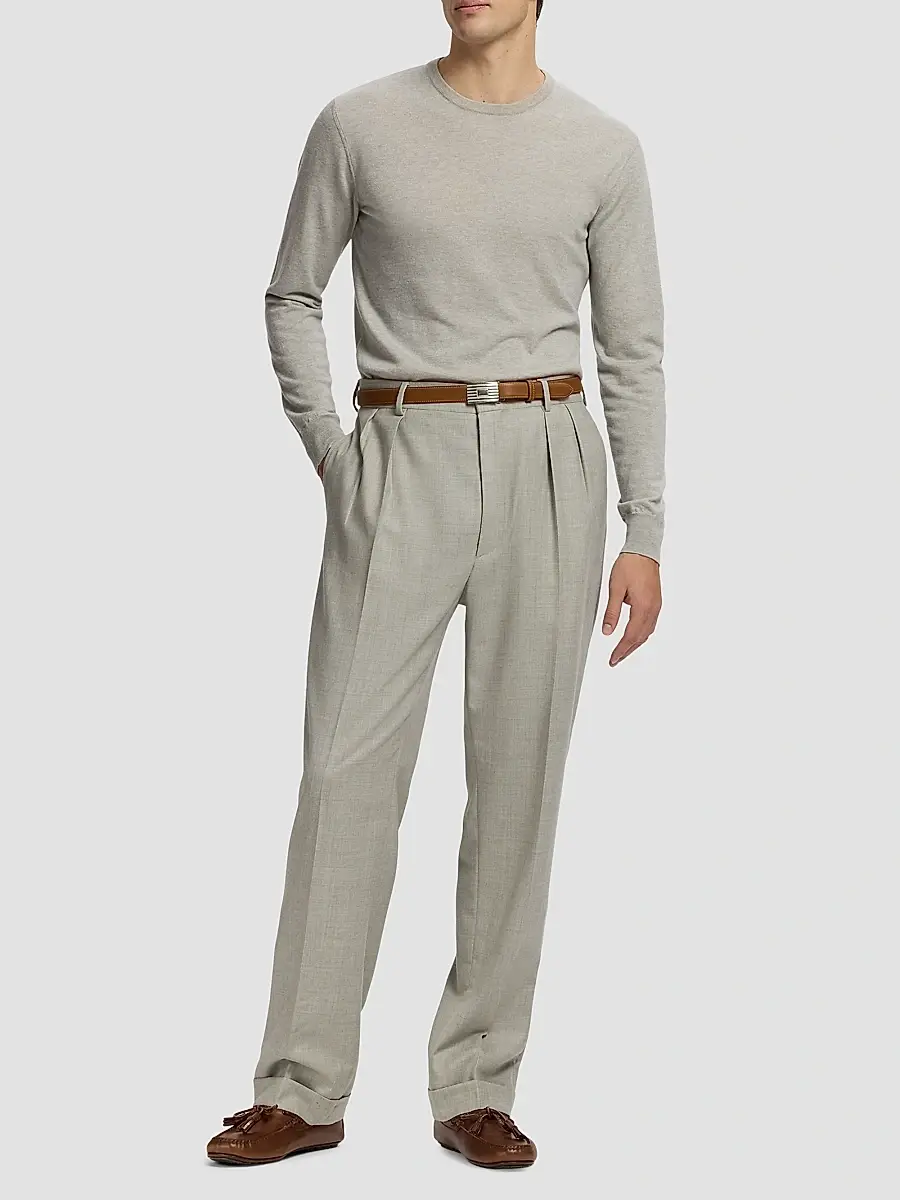 Ralph Lauren Purple Label Men's Cashmere-Jersey Long-Sleeve Sweater | Thumbnail 2 Ralph Lauren Purple Label Men's Cashmere-Jersey Long-Sleeve Sweater | Thumbnail 2