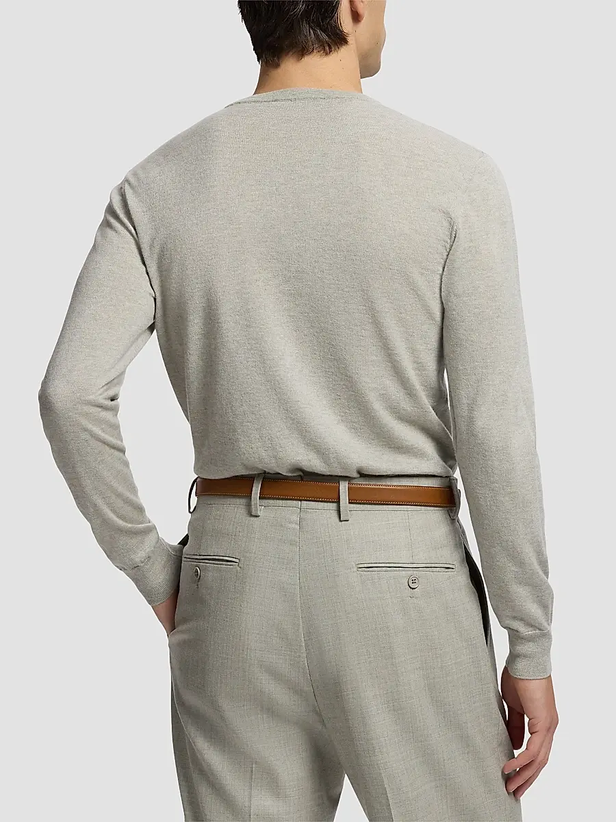 Ralph Lauren Purple Label Men's Cashmere-Jersey Long-Sleeve Sweater | Thumbnail 3 Ralph Lauren Purple Label Men's Cashmere-Jersey Long-Sleeve Sweater | Thumbnail 3