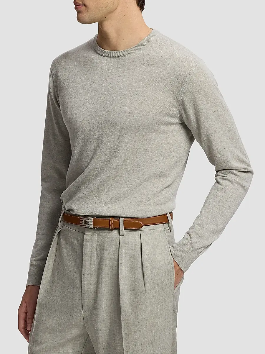 Ralph Lauren Purple Label Men's Cashmere-Jersey Long-Sleeve Sweater | Thumbnail 6 Ralph Lauren Purple Label Men's Cashmere-Jersey Long-Sleeve Sweater | Thumbnail 6