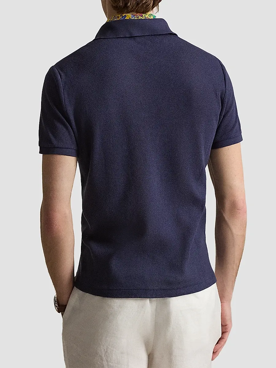 Polo Ralph Lauren Men's Cotton Pointelle Polo Shirt | Thumbnail 3 Polo Ralph Lauren Men's Cotton Pointelle Polo Shirt | Thumbnail 3