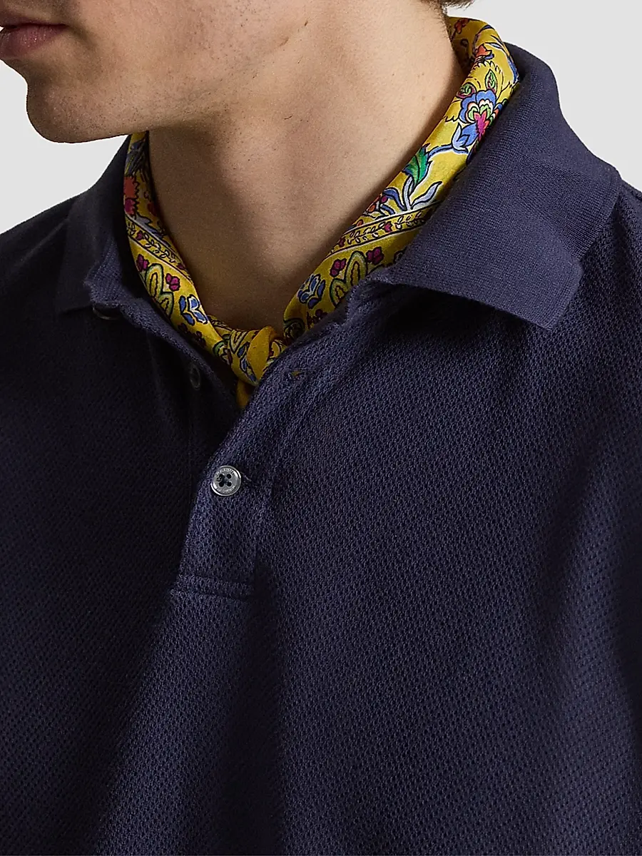 Polo Ralph Lauren Men's Cotton Pointelle Polo Shirt | Thumbnail 5 Polo Ralph Lauren Men's Cotton Pointelle Polo Shirt | Thumbnail 5