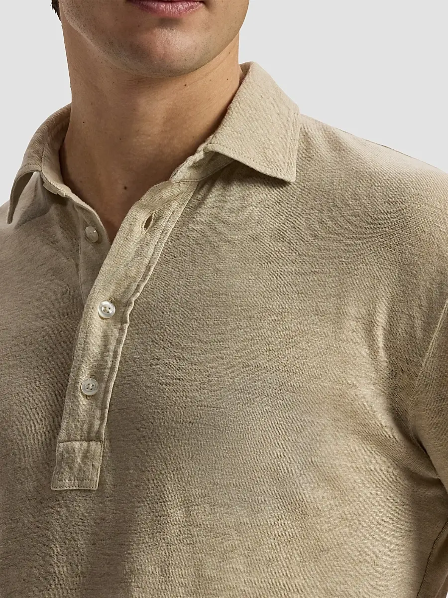 Ralph Lauren Purple Label Men's Linen-Jersey Short-Sleeve Polo Shirt | Thumbnail 5