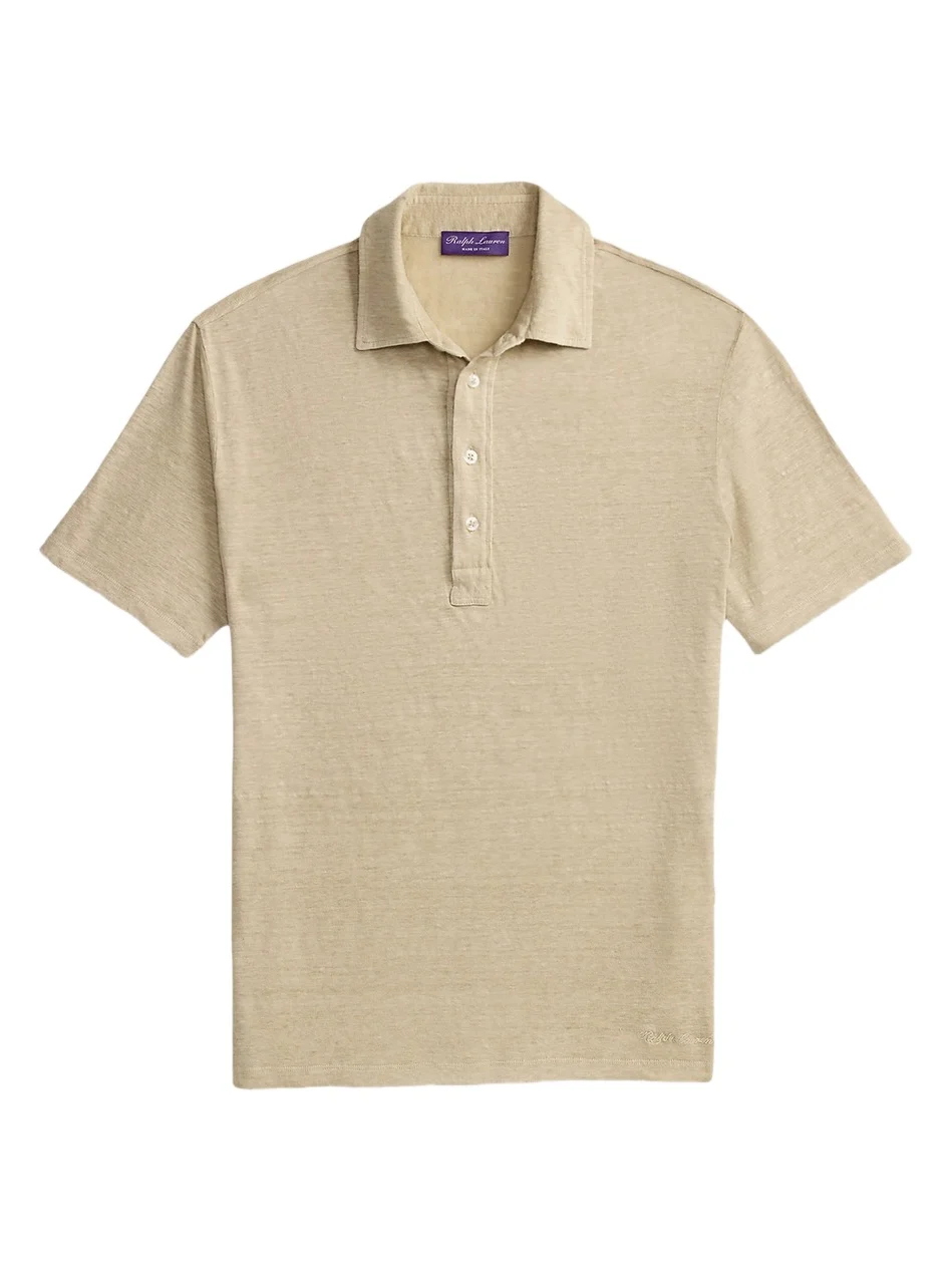 Men's Linen-Jersey Short-Sleeve Polo Shirt Men's Linen-Jersey Short-Sleeve Polo Shirt