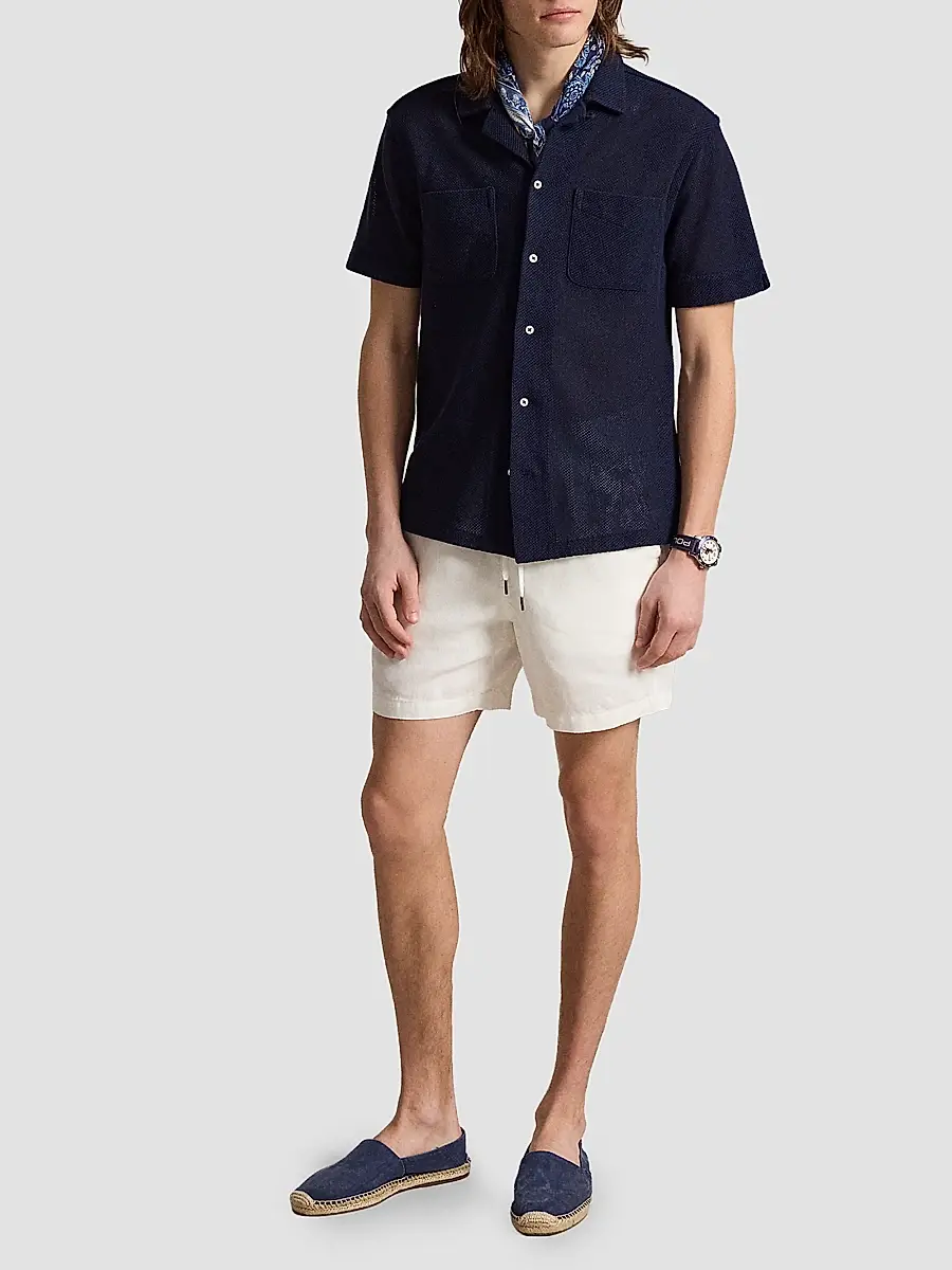 Polo Ralph Lauren Men's Pointelle Textured Short-Sleeve Shirt | Thumbnail 2