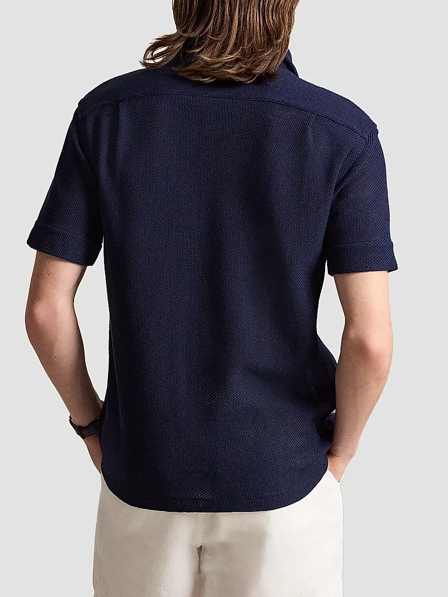 Polo Ralph Lauren Men's Pointelle Textured Short-Sleeve Shirt | Thumbnail 3