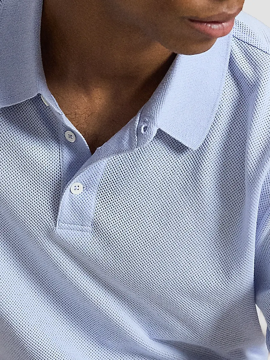 Polo Ralph Lauren Men's Cotton Pointelle Polo Shirt | Thumbnail 5 Polo Ralph Lauren Men's Cotton Pointelle Polo Shirt | Thumbnail 5