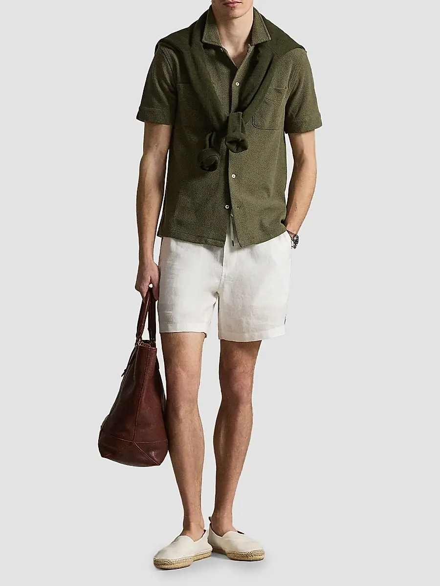 Polo Ralph Lauren Men's Pointelle Textured Short-Sleeve Shirt | Thumbnail 2 Polo Ralph Lauren Men's Pointelle Textured Short-Sleeve Shirt | Thumbnail 2
