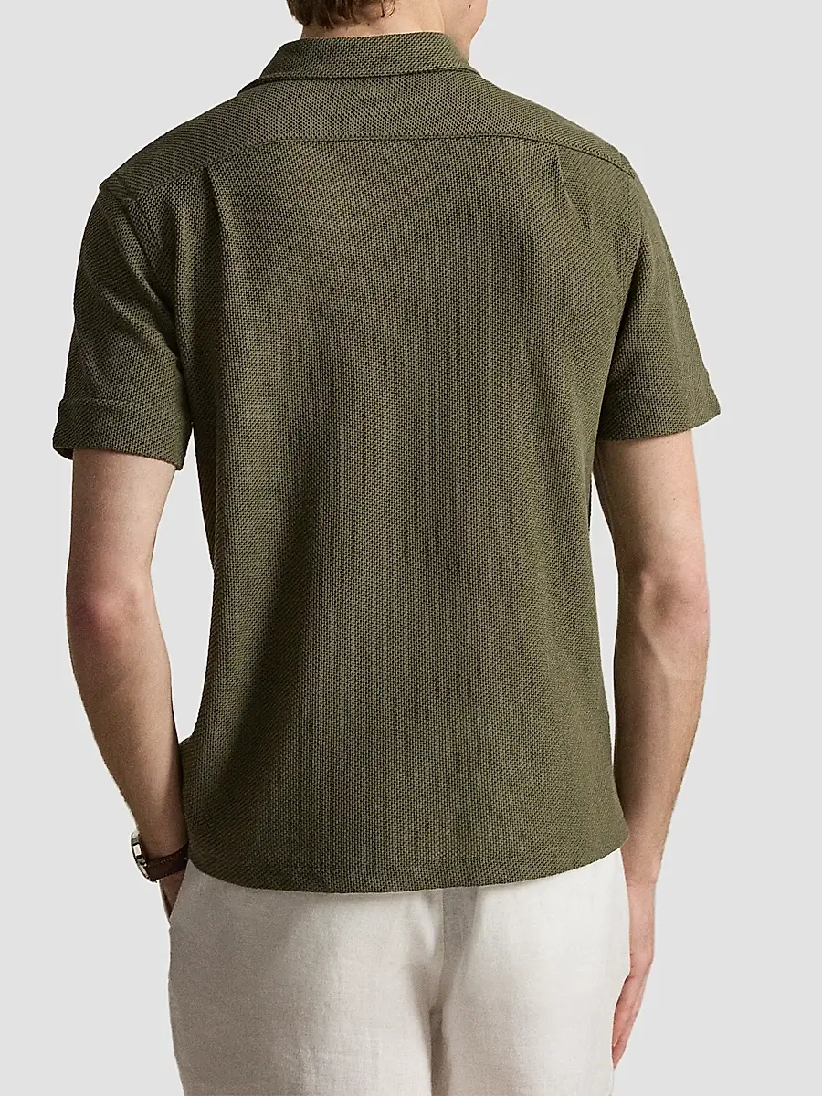 Polo Ralph Lauren Men's Pointelle Textured Short-Sleeve Shirt | Thumbnail 3 Polo Ralph Lauren Men's Pointelle Textured Short-Sleeve Shirt | Thumbnail 3