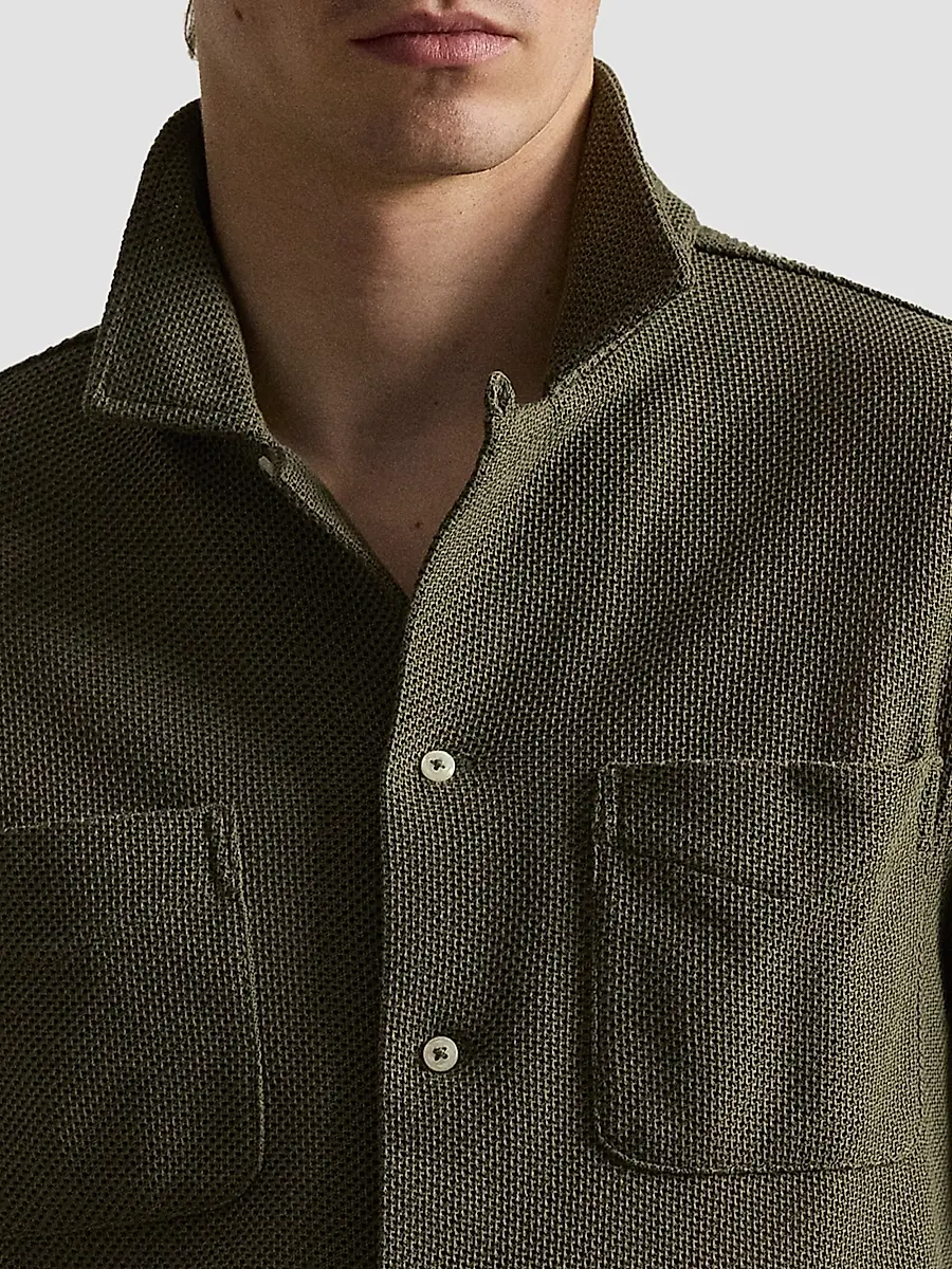 Polo Ralph Lauren Men's Pointelle Textured Short-Sleeve Shirt | Thumbnail 5 Polo Ralph Lauren Men's Pointelle Textured Short-Sleeve Shirt | Thumbnail 5