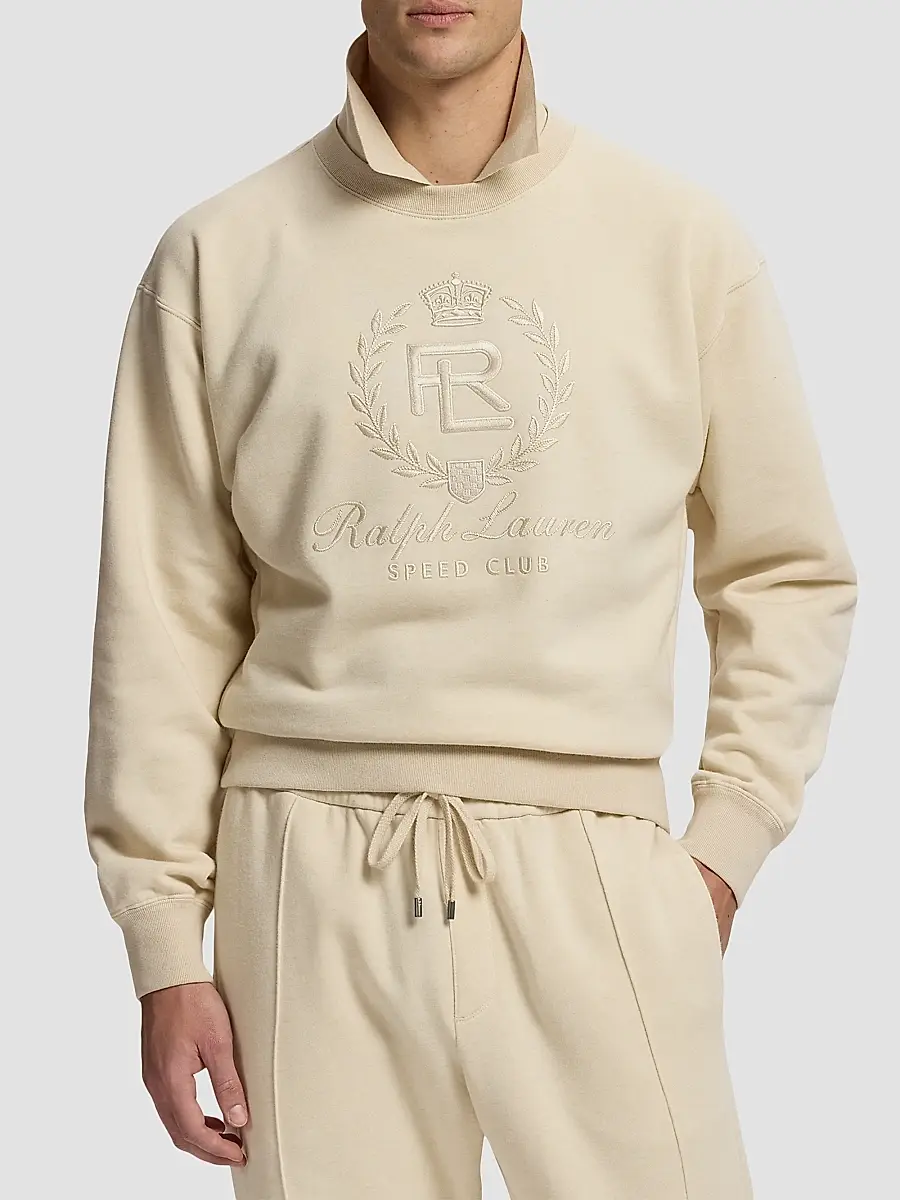 Ralph Lauren Purple Label Men's Cotton-Cashmere Polo Sweatshirt | Thumbnail 4 Ralph Lauren Purple Label Men's Cotton-Cashmere Polo Sweatshirt | Thumbnail 4