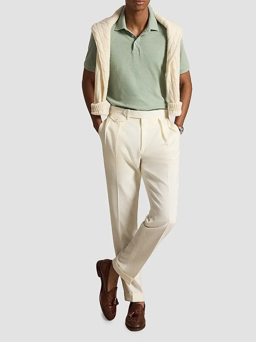 Polo Ralph Lauren Men's Cotton Pointelle Polo Shirt | Thumbnail 2 Polo Ralph Lauren Men's Cotton Pointelle Polo Shirt | Thumbnail 2