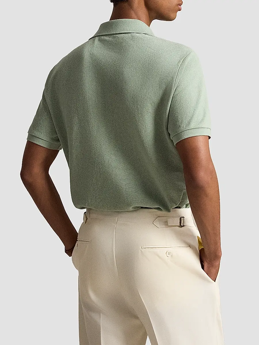 Polo Ralph Lauren Men's Cotton Pointelle Polo Shirt | Thumbnail 3 Polo Ralph Lauren Men's Cotton Pointelle Polo Shirt | Thumbnail 3